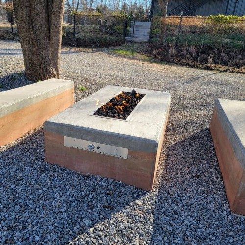 Rammed earth firepit side